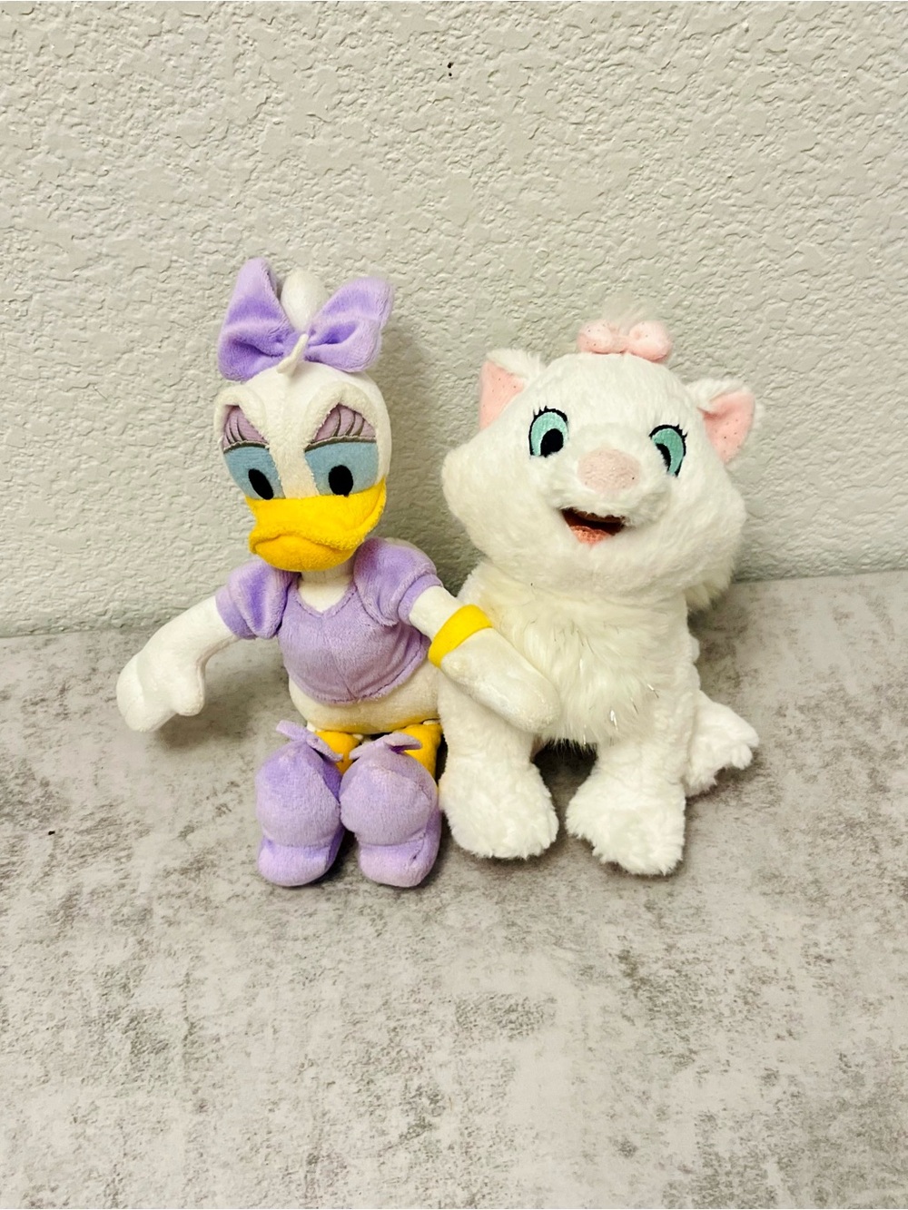 Disney Daisy Duck & Marie Plush Set - Purple, White, Yellow